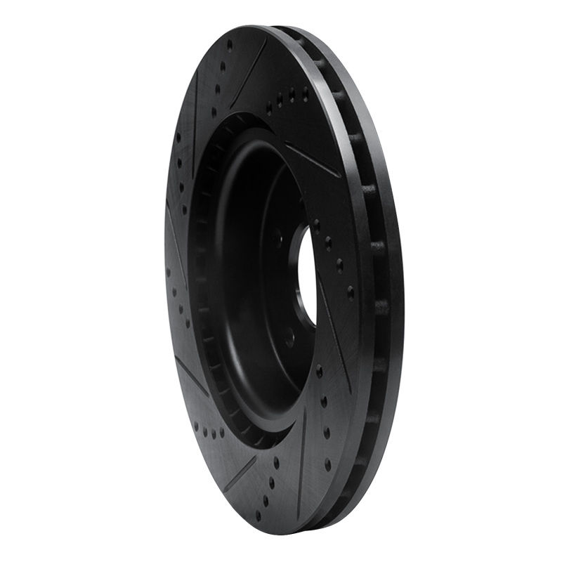 Acura TLX Brake Rotor (1) - Front Right - R1 Concepts - Drilled & Slotted - Black - `21-`25